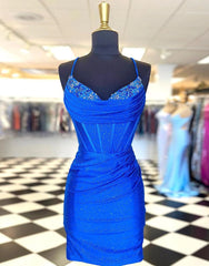 Evening Dresses Near Me, Gorgeous Spaghetti Straps Short Glitter Hoco Party Dress