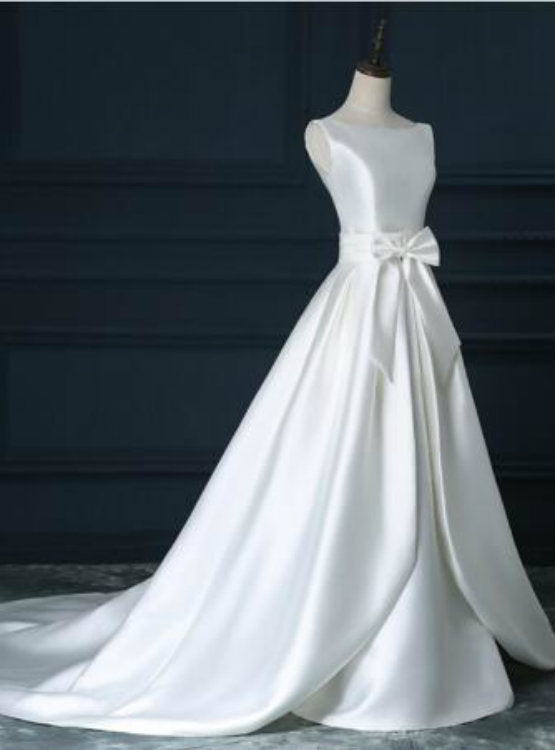 A Garment Crystal Best Quality Satin Surah Wedding Gowns Zipper Wedding Dress