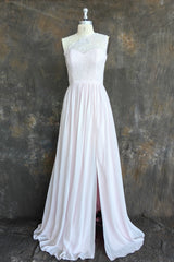 Lace/Chiffon One-Shoulder Floor-Length Bridesmaid Dresses