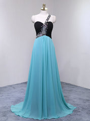 Long Chiffon Featuring Sweetheart Neckline One Shoulder Prom Dress