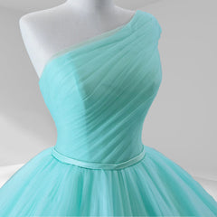 One-Shoulder Sleeveless Ball Gown Court Train Quinceanera Dress