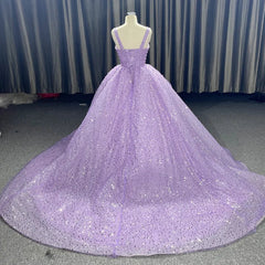 Purple Sweetheart Sequined Evening Party Dress