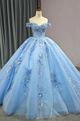 Quinceanera Dress Elegant Sweetheart Off-the-shoulder Appliques Ball Gown