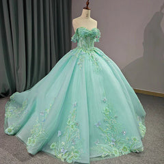 Quinceanera Dress Exquisite Princess Ball Gown Cap sleeve Quinceanera Dresses with 3D Appliques