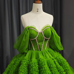 Quinceanera Dress Green Exquisite A Line Off-the-Shoulder Ball Gown