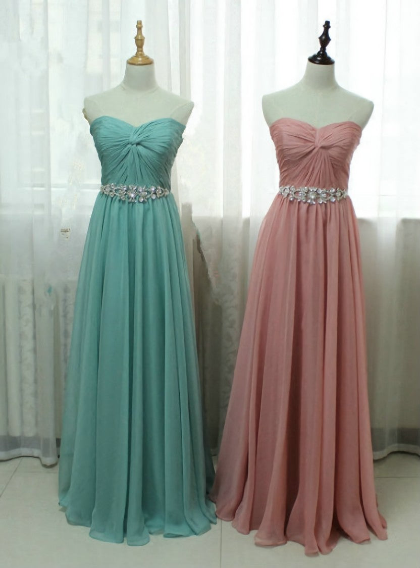 Real Photo Bridesmaid Dresses Long Detachable Crystals Belt robe