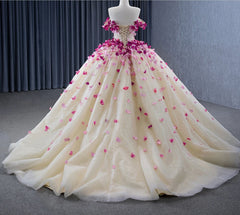 Romantic Heart  Off-the-Shoulder Tulle Quincea?era Dress