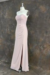 Strapless Sheath Chiffon Sweetheart Sleeveless Floor-Length Bridesmaid Dresses