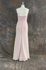 Strapless Sheath Chiffon Sweetheart Sleeveless Floor-Length Bridesmaid Dresses