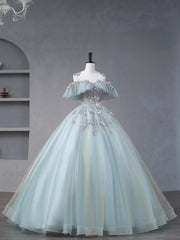 Beautiful Tulle Sequins Long Formal Dresses, A-Line Evening Dresses