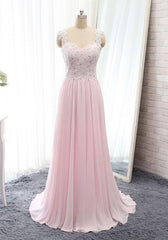 Chiffon Princess/A-Line Pale Pink Prom Dresses