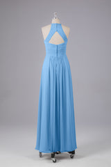 Elegant Halter Keyhole Chiffon Bridesmaid Dresses