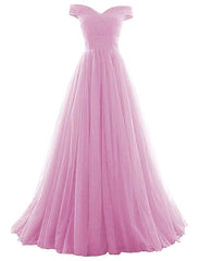 Enchanted Forest Prom Dresses, Beautiful Lavender Tulle Off Shoulder Long Formal Dress, Beautiful Party Gowns