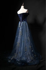 Elegant Off the Shoulder Velvet Floor Length Long Evening Dresses Prom Dresses