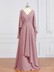 A-Line/Princess V-neck Floor-Length Chiffon Mother of the Bride Dresses