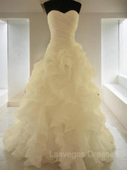 Ball Gown Sweetheart Court Train Organza Wedding Dresses