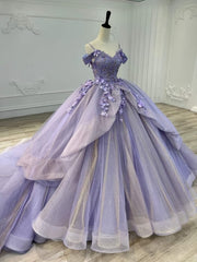 Beautiful Purple Sweet 16 Dress,Purple Ball Gown