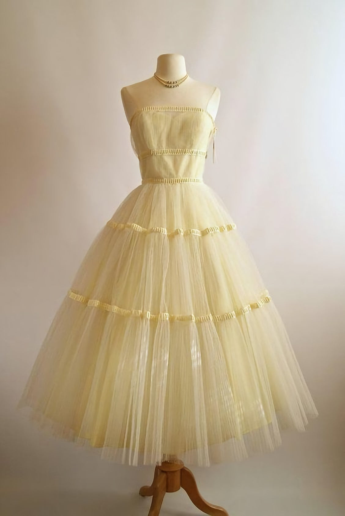 Vintage Yellow Dress, Homecoming Dress