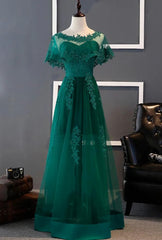 Charming Dark Green Long A-line Party Dress , Bridesmaid Dress