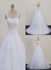 Glam White Tulle Puffy Ball Gown Prom Dress, Sweetheart 16 Gown