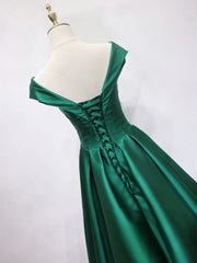 Off the Shoulder Green Long Prom Dress, Off Shoulder Long Green Formal Evening Dresses