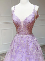 Off the Shoulder Long Purple Prom Dresses, Off Shoulder Purple Lace Formal Evening Dresses