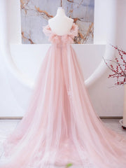 Pink Long prom dress, Pink A line Formal Graduation Dresses