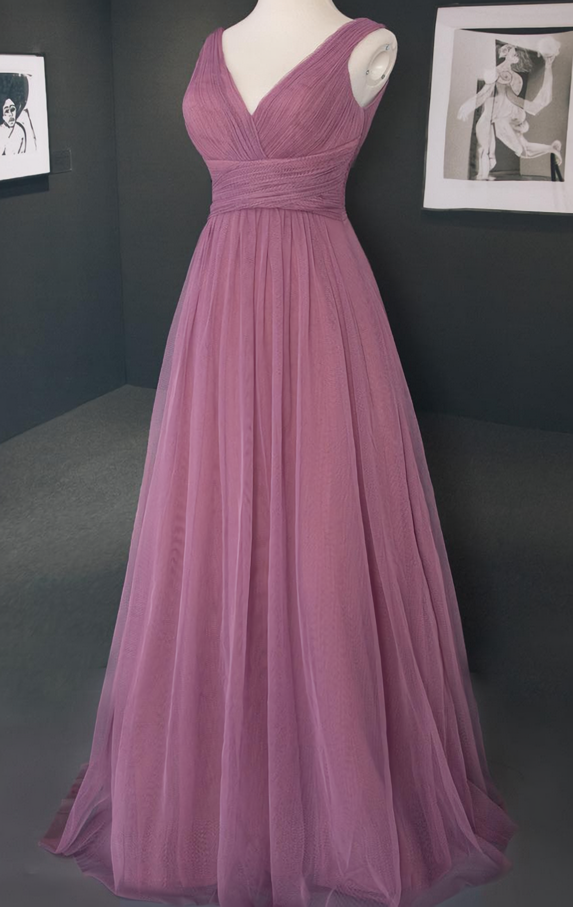 tulle V-Neck Bridesmaid Dresses