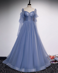 Tulle Sweetheart Long Prom Dress, Tulle Formal Dress