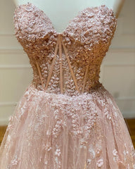 Sweetheart Neck Champagne Lace Prom Dresses, Champagne Lace Formal Evening Dresses