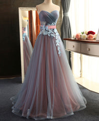 Sweetheart Neck Tulle Long Prom Dress, Evening Dress