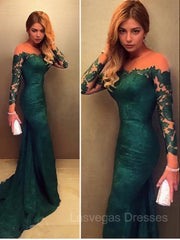 Trumpet/Mermaid Off-the-Shoulder Court Train Lace Evening Dresses With Lace